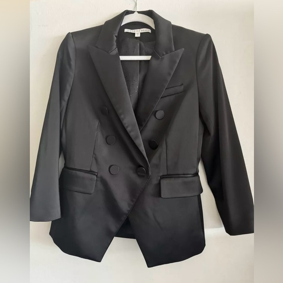 Veronica Beard Satin Dickey Blazer Black Size 4 - Picture 3 of 12